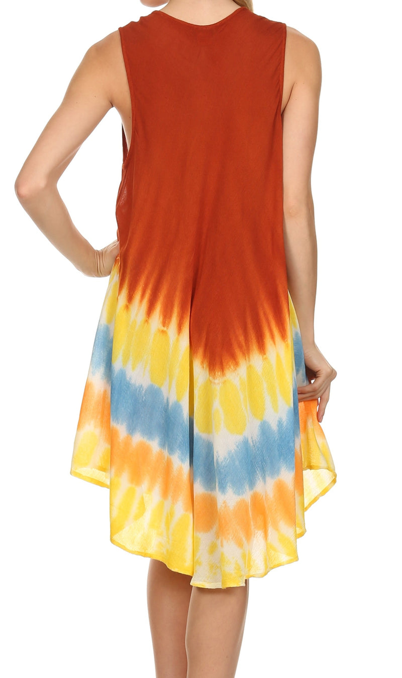 Sakkas Multi-Color Tie Dye Tank Dress / Cover Up