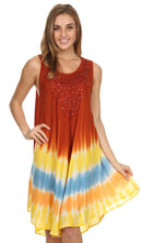 Sakkas Multi-Color Tie Dye Tank Dress / Cover Up
