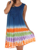 Sakkas Multi-Color Tie Dye Tank Dress / Cover Up#color_Navy