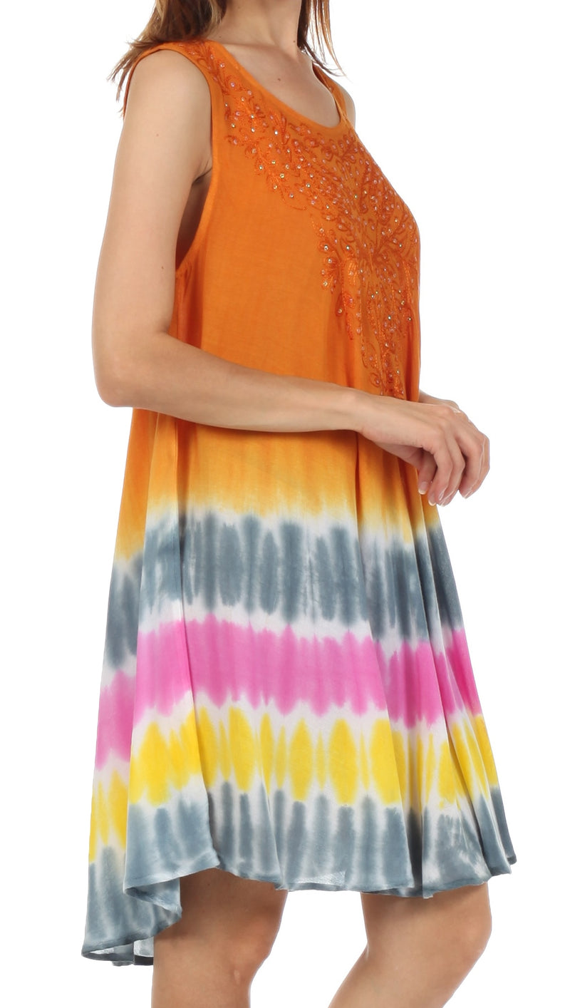 Sakkas Multi-Color Tie Dye Tank Dress / Cover Up