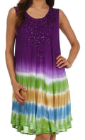 Sakkas Multi-Color Tie Dye Tank Dress / Cover Up#color_Purple