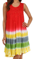 Sakkas Multi-Color Tie Dye Tank Dress / Cover Up#color_Red