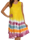 Sakkas Multi-Color Tie Dye Tank Dress / Cover Up#color_Yellow