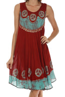 Sakkas Batik Peace Caftan Tank Dress / Cover Up