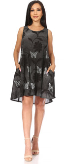 Sakkas Marta Women's Casual Summer Tie Dye Flowy Boho Maxi Sleeveless Dress Loose