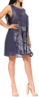 Sakkas Marta Women's Casual Summer Tie Dye Flowy Boho Maxi Sleeveless Dress Loose