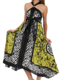 Sakkas Silky Wrap Halter Handkerchief Hem Maxi Dress