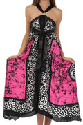 Sakkas Silky Wrap Halter Handkerchief Hem Maxi Dress#color_Pink