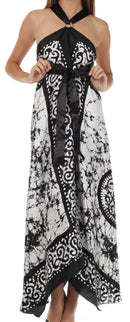 Sakkas Silky Wrap Halter Handkerchief Hem Maxi Dress