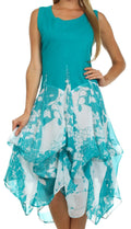Sakkas Flora & Fauna Two Way Dress#color_Turquoise