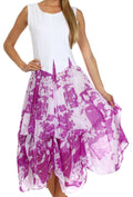Sakkas Flora & Fauna Two Way Dress#color_White/Purple