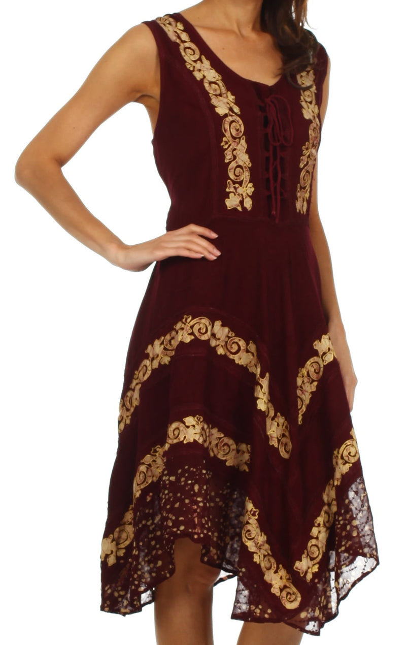 Sakkas Briar Rose Batik Corset Style Dress