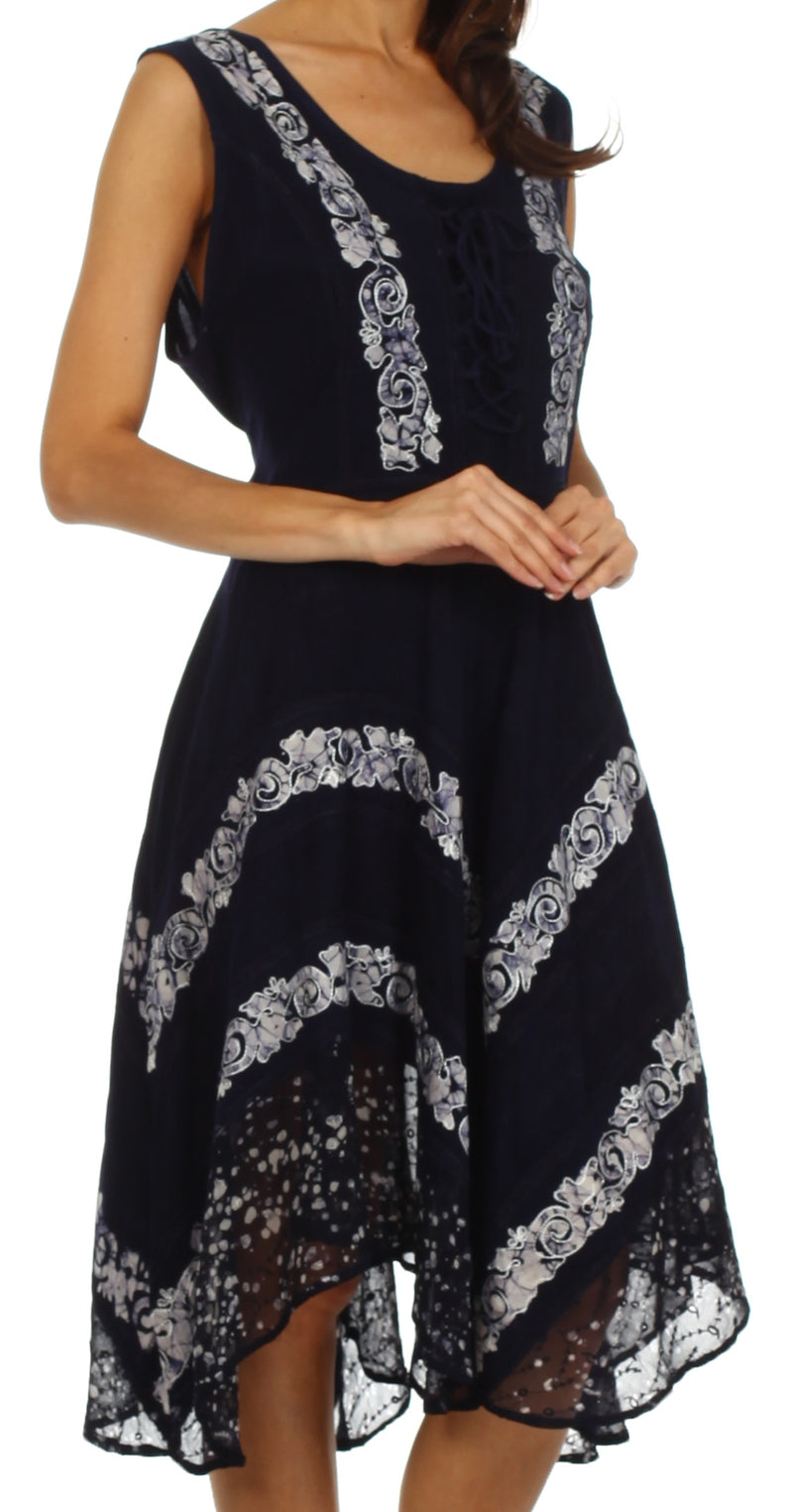 Sakkas Briar Rose Batik Corset Style Dress