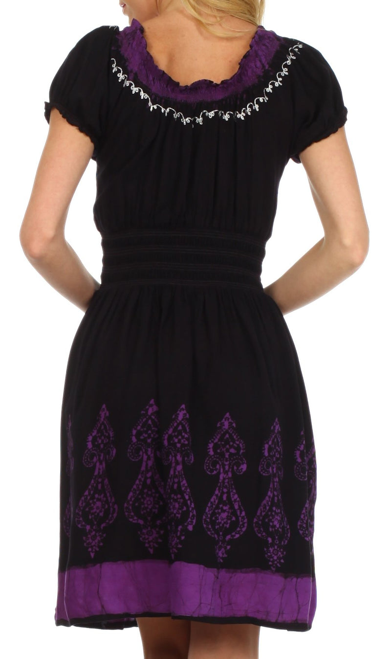 Sakkas Ladli Batik Embroidered Dress