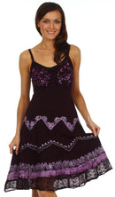 Sakkas Jolie Batik Embroidered Adjustable Spaghetti Strap Dress