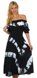 Sakkas Tie Dye Peasant Gypsy Boho Dress