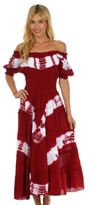 Sakkas Tie Dye Peasant Gypsy Boho Dress