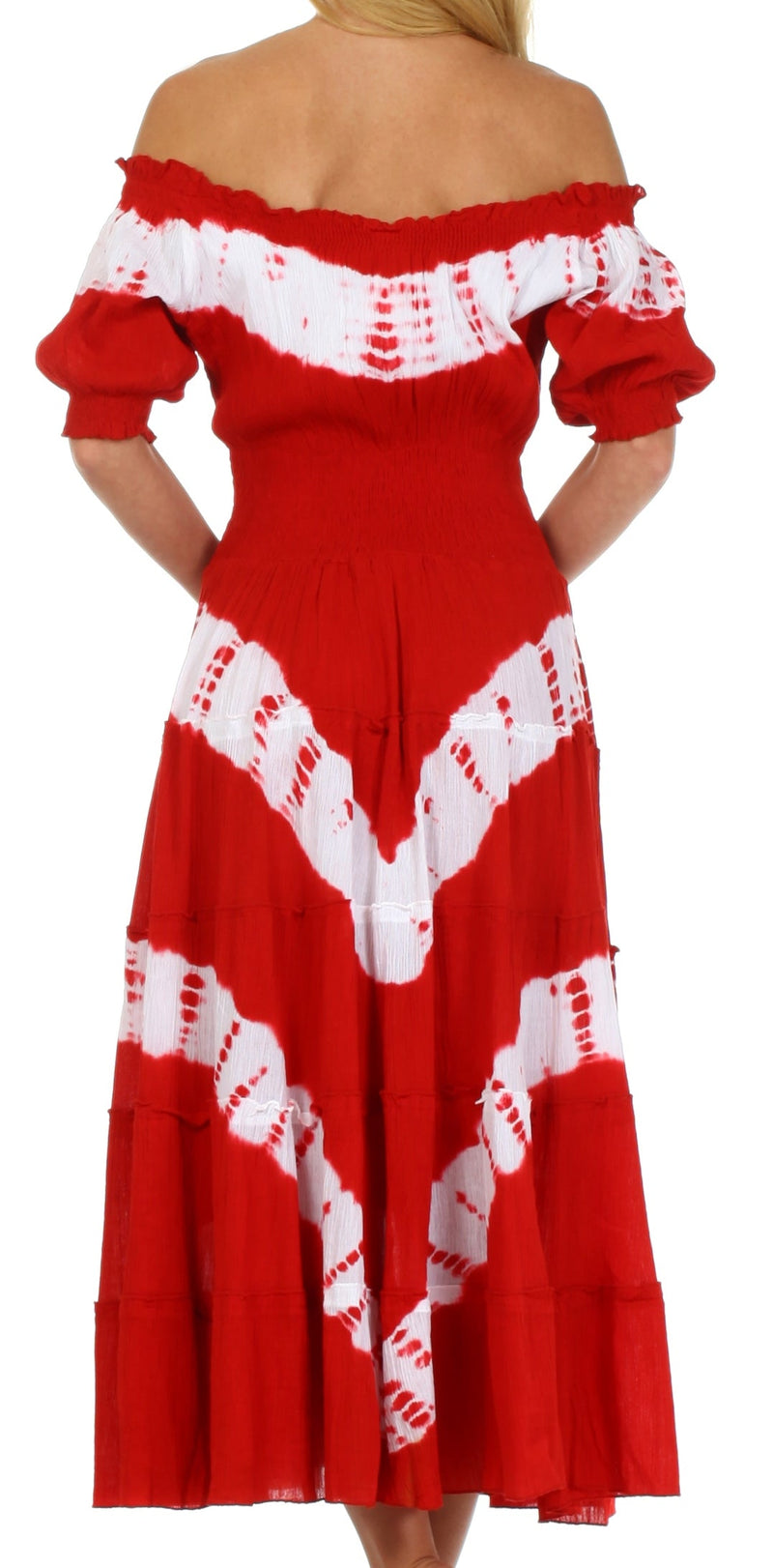 Sakkas Tie Dye Peasant Gypsy Boho Dress