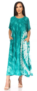 Sakkas Marcela Women's Casual Summer Maxi Short Sleeve Boho Dress Kaftan Sundress