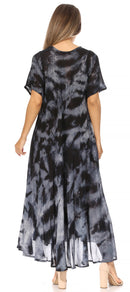 Sakkas Marcela Women's Casual Summer Maxi Short Sleeve Boho Dress Kaftan Sundress