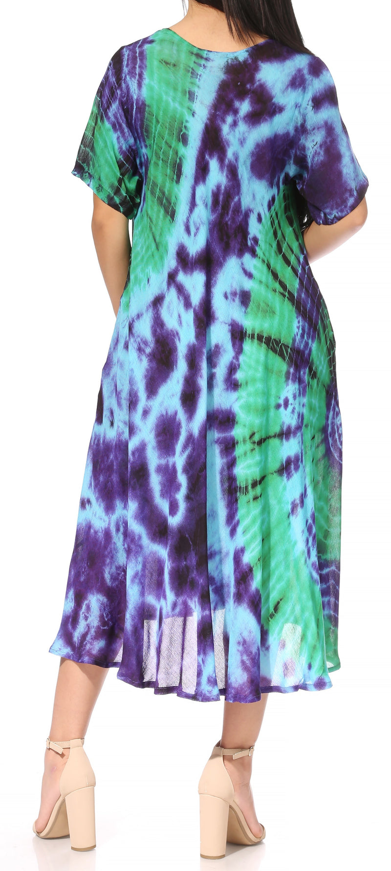 Sakkas Marcela Women's Casual Summer Maxi Short Sleeve Boho Dress Kaftan Sundress