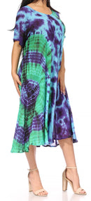 Sakkas Marcela Women's Casual Summer Maxi Short Sleeve Boho Dress Kaftan Sundress