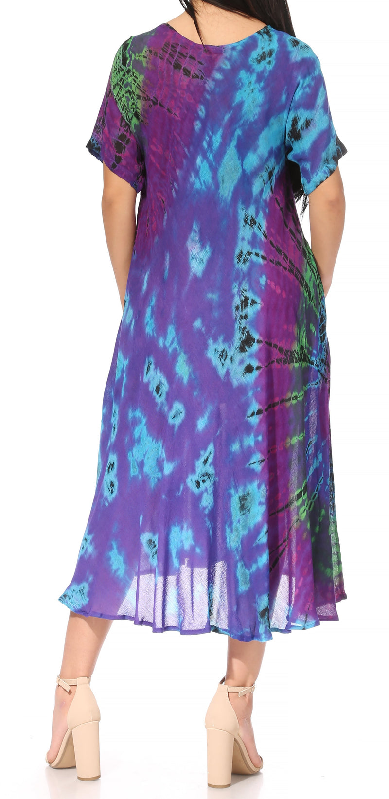 Sakkas Marcela Women's Casual Summer Maxi Short Sleeve Boho Dress Kaftan Sundress