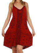 Sakkas Sakkas Jayanti Embroidered Rayon Dress#color_Cayenne