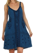Sakkas Sakkas Jayanti Embroidered Rayon Dress#color_OceanBlue