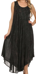 Sakkas Mariko Stonewashed Caftan Dress / Cover Up#color_ Black