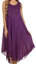 Sakkas Mariko Stonewashed Caftan Dress / Cover Up#color_ Purple