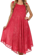 Sakkas Mariko Stonewashed Caftan Dress / Cover Up#color_ Raspberry
