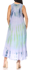 Sakkas Liza Women's Casual Summer Maxi Caftan Sleeveless Dress Boho w/Pockets Nice