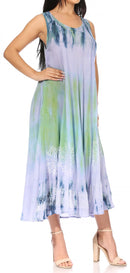 Sakkas Liza Women's Casual Summer Maxi Caftan Sleeveless Dress Boho w/Pockets Nice