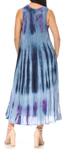 Sakkas Liza Women's Casual Summer Maxi Caftan Sleeveless Dress Boho w/Pockets Nice