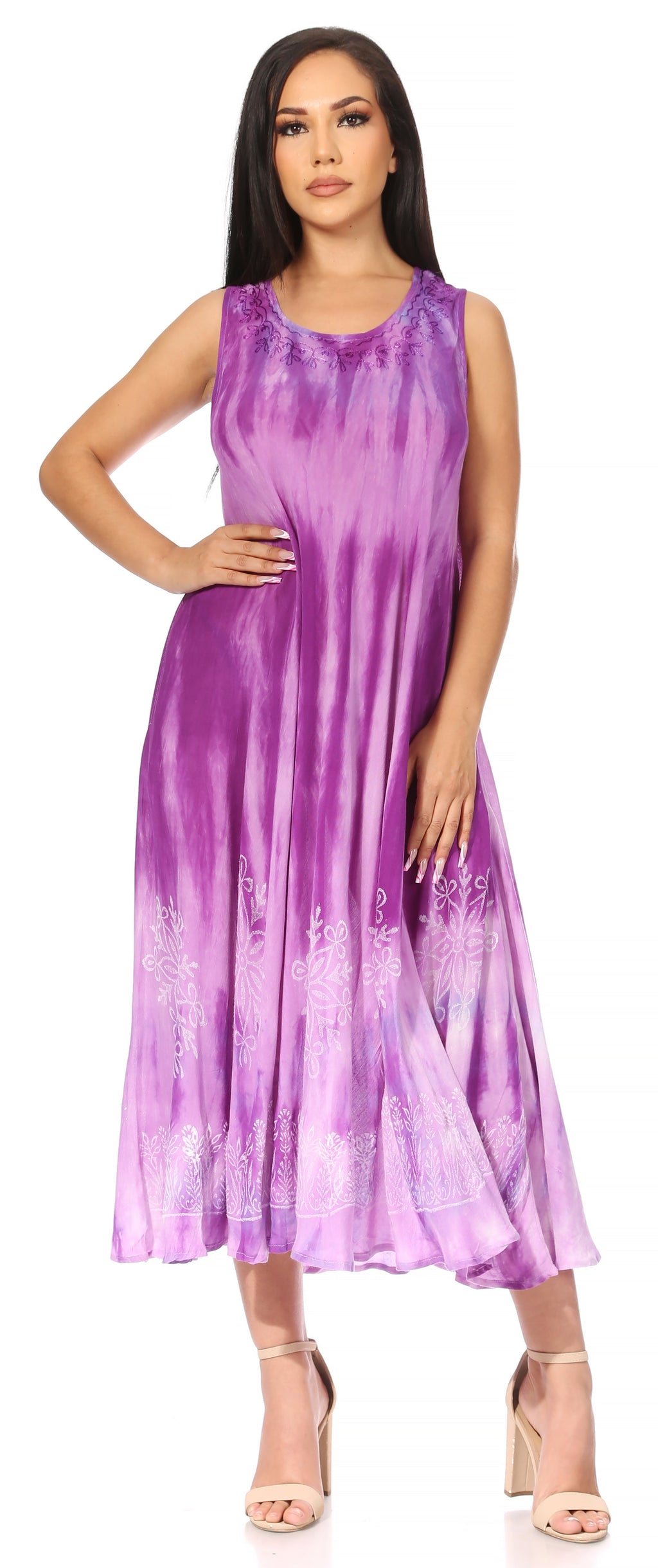 Sakkas Liza Women's Sleeveless Maxi Caftan Dress for Casual Summer Wea