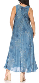 Sakkas Liza Women's Casual Summer Maxi Caftan Sleeveless Dress Boho w/Pockets Nice