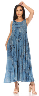 Sakkas Liza Women's Casual Summer Maxi Caftan Sleeveless Dress Boho w/Pockets Nice