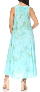 Sakkas Liza Women's Casual Summer Maxi Caftan Sleeveless Dress Boho w/Pockets Nice