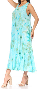 Sakkas Liza Women's Casual Summer Maxi Caftan Sleeveless Dress Boho w/Pockets Nice