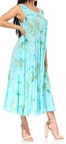 Sakkas Liza Women's Casual Summer Maxi Caftan Sleeveless Dress Boho w/Pockets Nice