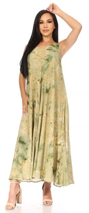 Sakkas Liza Women's Casual Summer Maxi Caftan Sleeveless Dress Boho w/Pockets Nice