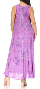 Sakkas Liza Women's Casual Summer Maxi Caftan Sleeveless Dress Boho w/Pockets Nice