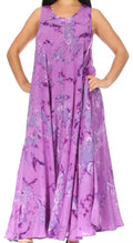 Sakkas Liza Women's Casual Summer Maxi Caftan Sleeveless Dress Boho w/Pockets Nice#color_Purple
