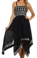 Sakkas Delia Sequin Handkerchief Hem Dress#color_Black