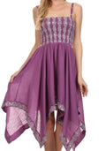 Sakkas Delia Sequin Handkerchief Hem Dress#color_Purple