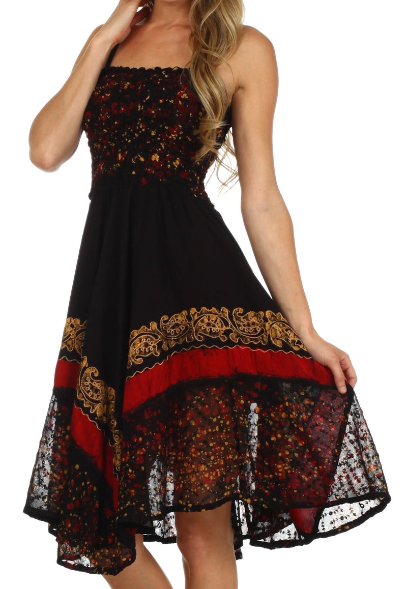 Sakkas Aphrodite Embroidered Batik Dress