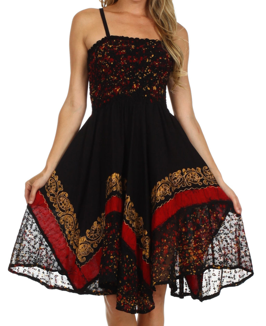 Sakkas Aphrodite Embroidered Batik Dress