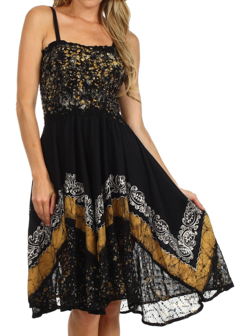 Sakkas Aphrodite Embroidered Batik Dress