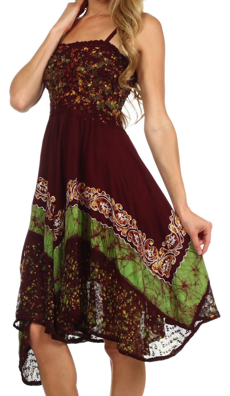 Sakkas Aphrodite Embroidered Batik Dress